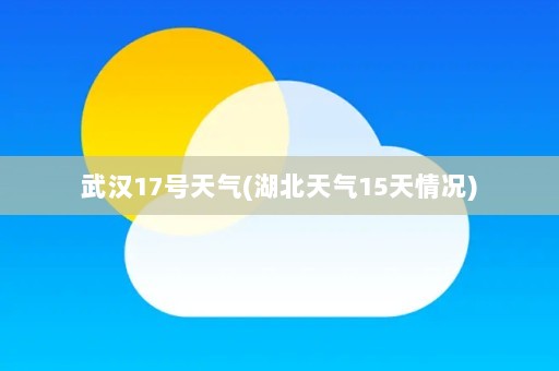 武汉17号天气(湖北天气15天情况)