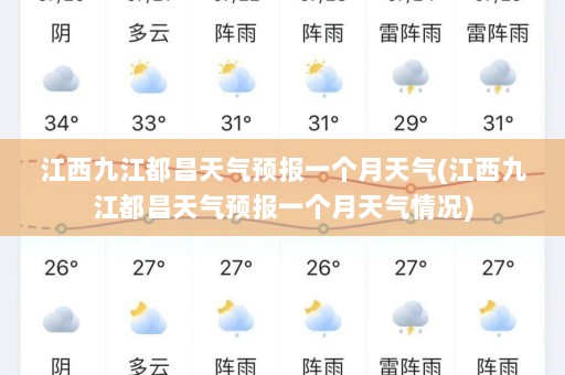 江西九江都昌天气预报一个月天气(江西九江都昌天气预报一个月天气情况)